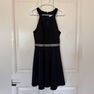 Emerald Sundae Black Halter Mini Dress